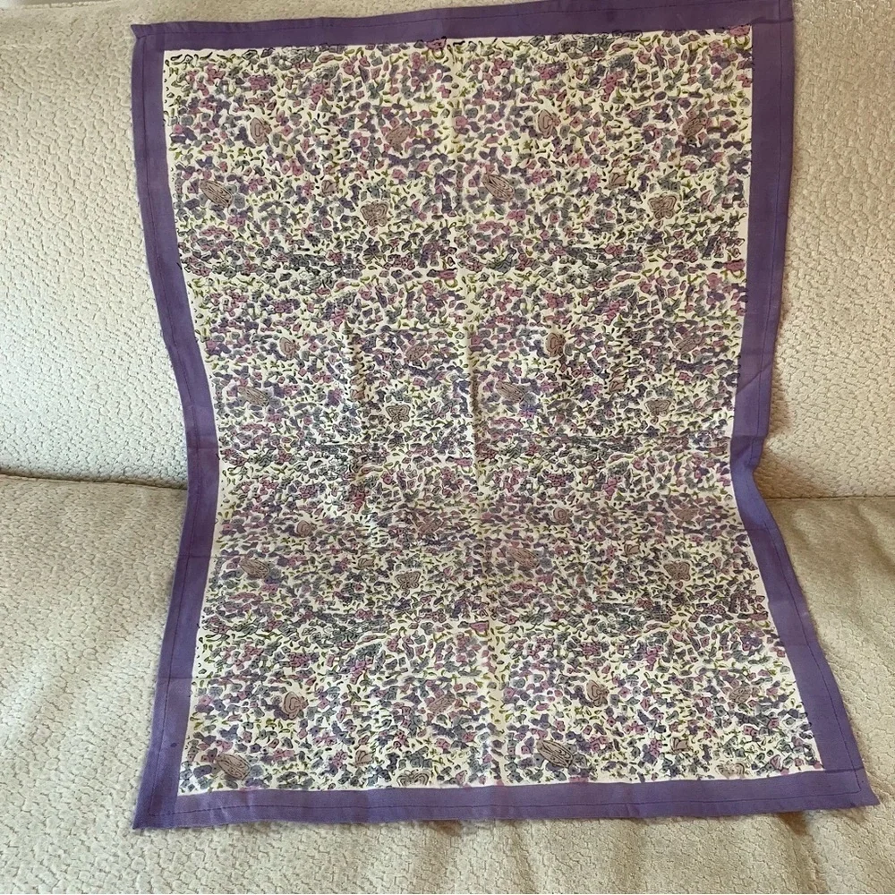 Couleur Nature Placemats Napkins  (5) Purple Flowers Butterfly Cottagecore